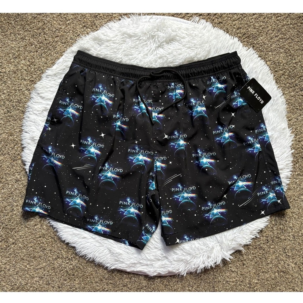 Pink Floyd Dark Side of the‎ Moon Space Prism Board Shorts Mens 3XL Black New